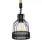 MASON Vintage Κρεμαστό Φωτιστικό Οροφής με Ντουί Μαύρο & Μπε