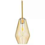 AMARIS Μοντέρνο Κρεμαστό Φωτιστικό Οροφής με Ντουί 1 x E27 AC 220-240V IP20 - Χρυσό Πλατίνα & Μελί - Μ17 x Π17 x Υ30cm