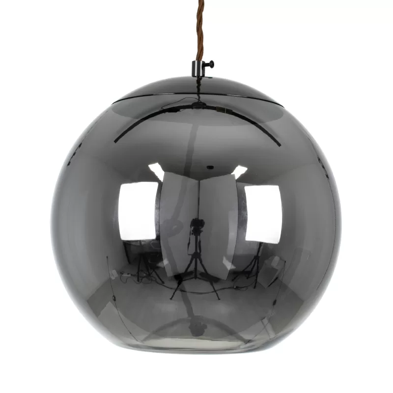 ΑΧΤΟΝ Μοντέρνο Κρεμαστό Φωτιστικό Μπάλα LED 7W 500 lm 180° AC 100-240V IP20 Θερμό Λευκό 2700K Μαύρο Γυαλί με Μαύρο Μέταλλο - Μ30 x Π30 x Υ30cm - 2 Xρόνια Εγγύηση