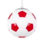 FOOTBALL Παιδικό Κρεμαστό Φωτιστικό Μπάλα Μονόφωτο 1 x E27 IP20 Λευκό & Κόκκινο Γυαλί - Μ15 x Π15 x Y18cm