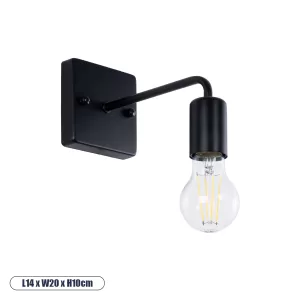 MISSAM Μοντέρνο Φωτιστικό Τοίχου – με Ντουί Μαύρο