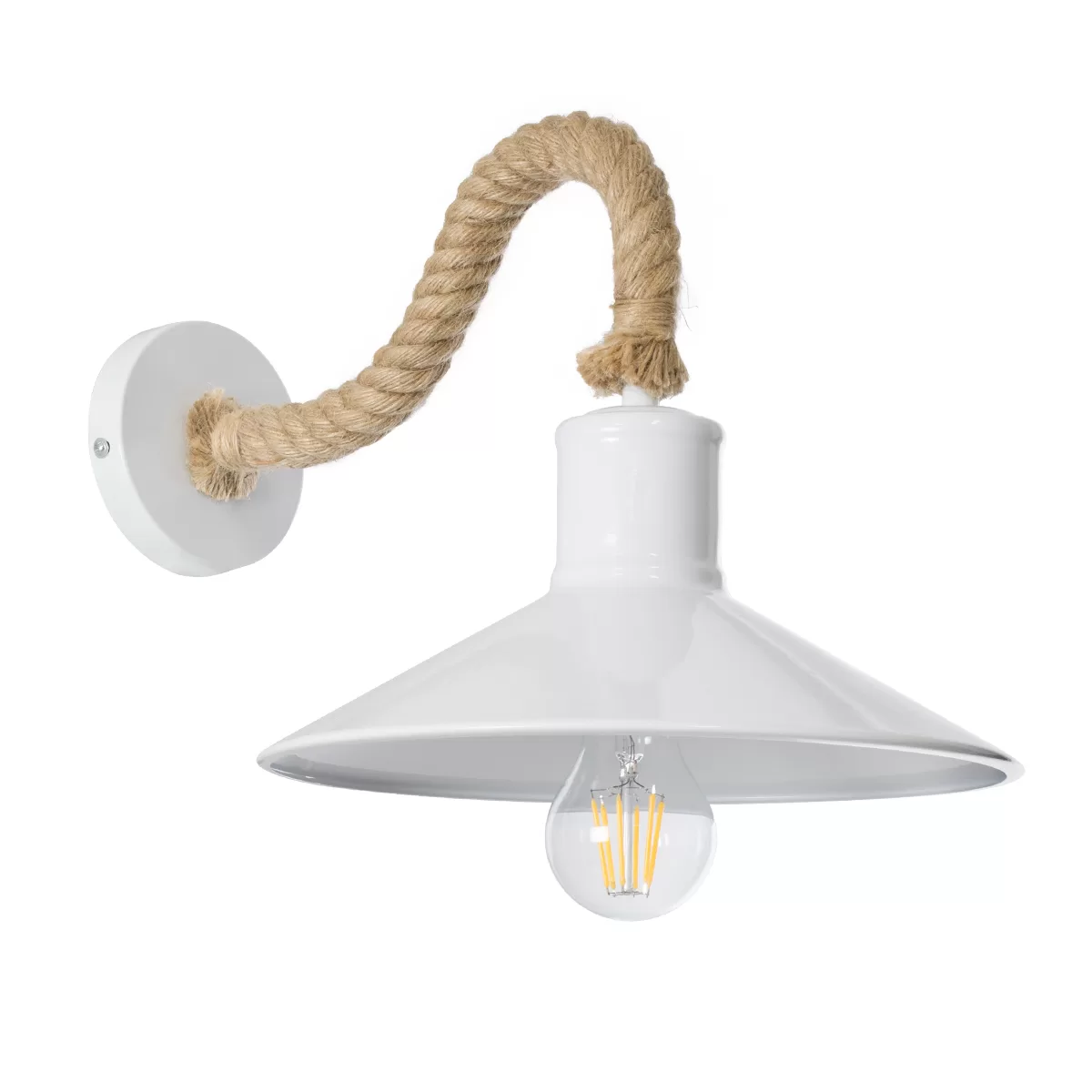 VINSA Boho Φωτιστικό Τοίχου - Απλίκα με Ντουί 1 x E27 AC 220-240V IP20 - Λευκό & Μπεζ - Μ37.5 x Π26.7 x Υ25cm