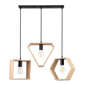 ELISE Μοντέρνο Κρεμαστό Φωτιστικό Οροφής με Ντουί Μπεζ & Μαύρο