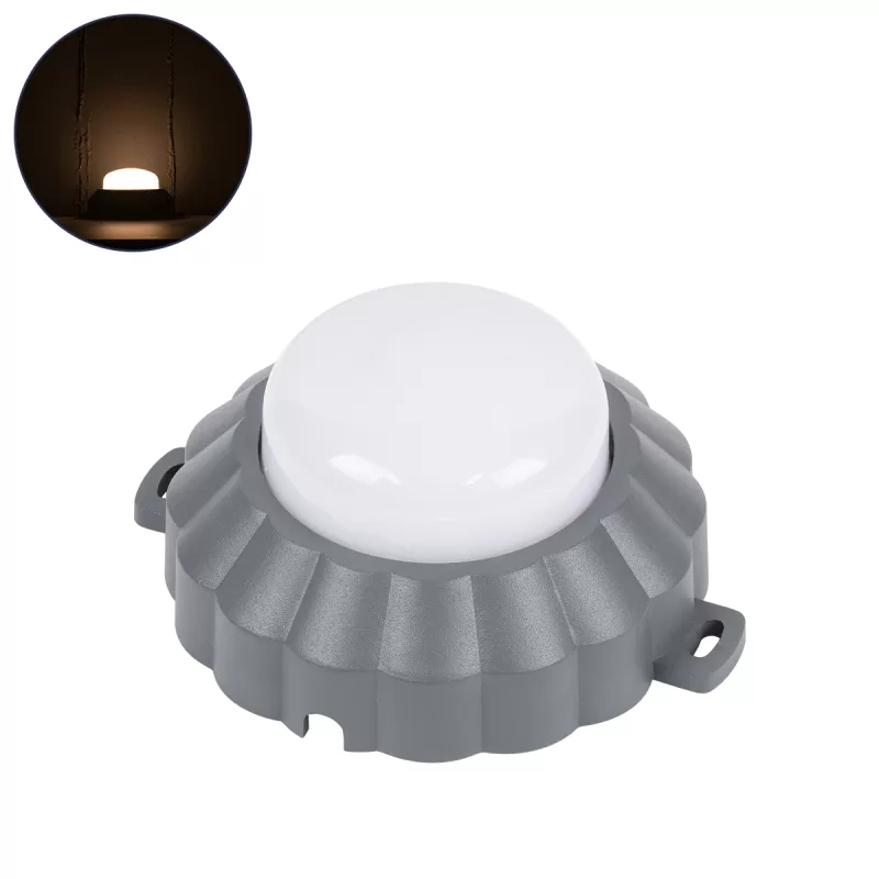 WALLLIGHT-MONA 90628 Φωτιστικό Τοίχου - Απλίκα Point Light LED 6W 660lm 360° DC 24V Αδιάβροχο IP65 Φ11 x Υ6.5cm Θερμό Λευκό 3000K - Γκρι Ανθρακί