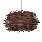 MINORCA Boho Κρεμαστό Φωτιστικό Οροφής με Ντουί 1 x E27 AC 220-240V IP20 - Καφέ - Μ30 x Π30 x Υ18cm