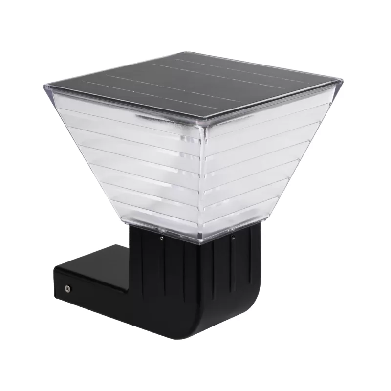 GRACIOUS Φωτιστικό Κολωνάκι Κήπου LED 10W 330lm 120° με Ενσωματωμένο Φωτοβολταϊκό Panel 6V 2W & Επαναφορτιζόμενη Μπαταρία Li-ion 3.2V 1800mAh με Αισθητήρα Ημέρας-Νύχτας Αδιάβροχο IP65 Θερμό Λευκό 2700K - Ψυχρό Λευκό 6000K - Γκρι Ανθρακί - Μ29 x Π24 x Υ24cm