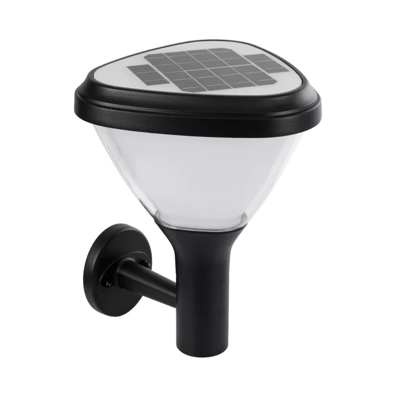 NATURE Φωτιστικό Κολωνάκι Κήπου LED 10W 330lm 120° με Ενσωματωμένο Φωτοβολταϊκό Panel 6V 2W & Επαναφορτιζόμενη Μπαταρία Li-ion 3.2V 1800mAh με Αισθητήρα Ημέρας-Νύχτας Αδιάβροχο IP65 Ψυχρό Λευκό 6000K - Γκρι Ανθρακί - Μ26 x Π29 x Υ36cm