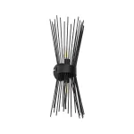 HORN Vintage Επιτοίχιο Φωτιστικό Απλίκα Δίφωτο 2 x E14 IP20 Μαύρο Μέταλλο - Μ14 x Π17 x Υ44.5cm