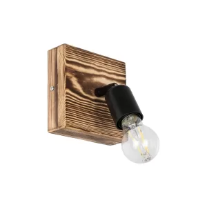 CUP Vintage Φωτιστικό Τοίχου - Απλίκα με Ντουί 1 x E27 AC 220-240V IP20 - Καφέ & Μαύρο - Μ14.5 x Π14 x Υ15cm