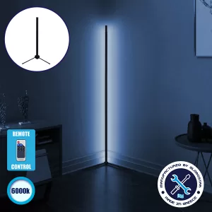 Μοντέρνο Minimal Επιτραπέζιο Μαύρο Φωτιστικό 50cm LED 8 Watt με Ασύρματο Χειριστήριο RF & Dimmer Ψυχρό Λευκό 6000k ALIEN Design GLOBO-50-1
