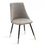 Καρέκλα Giselle βελούδο γκρι-μαύρο χρυσό πόδι - Τιμή Σετ 4 τεμ.