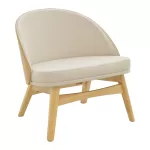 Καρέκλα Sarian μπεζ ύφασμα-rubberwood φυσικό πόδι 69,5x71x70.5εκ -Τιμή Σετ 2 τεμ.