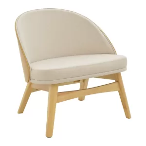 Καρέκλα Sarian μπεζ ύφασμα-rubberwood φυσικό πόδι 69,5x71x70.5εκ -Τιμή Σετ 2 τεμ.