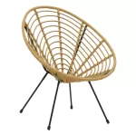 Πολυθρόνα Naoki pe φυσικό-μέταλλο μαύρο πόδι 78x74x87εκ