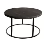 Τραπέζι σαλονιού Drion μαύρο μαρμάρου μελαμίνης-μαύρο μέταλλο Φ60x40εκ