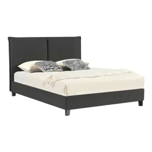 Κρεβάτι διπλό Majus ύφασμα ανθρακί 160x200εκ