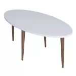 Τραπέζι σαλονιού Barton λευκό-καφέ 90x45x40εκ