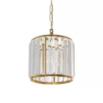 GLAMOROUS Κλασικό Κρεμαστό Φωτιστικό Οροφής με Ντουί 1 x E27 AC 220-240V IP20 - Χρυσό & Διάφανο - Μ19 x Π19 x Υ16.5cm