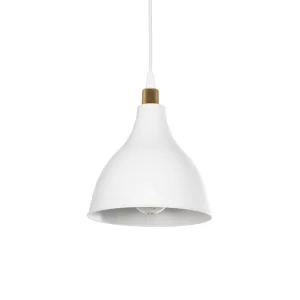 RADE Μοντέρνο Κρεμαστό Φωτιστικό Οροφής με Ντουί 1 x E27 AC 220-240V IP20 - Λευκό & Χρυσό - Μ18.5 x Π18.5 x Υ23cm