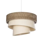 SIERA Μοντέρνο Κρεμαστό Φωτιστικό Οροφής με Ντουί 1 x E27 AC 220-240V IP20 - Καφέ & Μπεζ - Μ38 x Π38 x Υ26cm