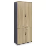 Ντουλάπα γραφείου επαγγελματική Lotus χρώμα φυσικό - ανθρακί 80x40,5x200εκ