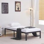 ΚΡΕΒΑΤΙ-ΥΠΟΣΤΡΩΜΑ RANTO ΜΕΤΑΛΛΙΚΟ ΜΑΥΡΟ ΓΙΑ ΣΤΡΩΜΑ 190x90εκ