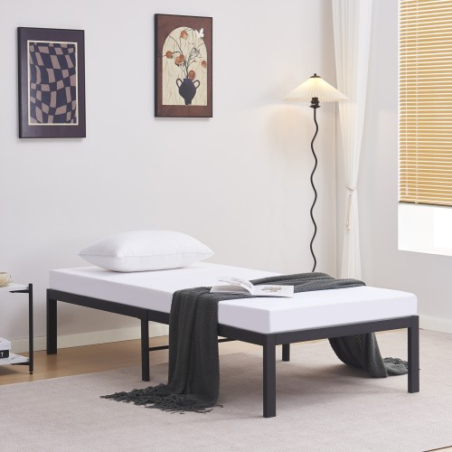 ΚΡΕΒΑΤΙ-ΥΠΟΣΤΡΩΜΑ RANTO ΜΕΤΑΛΛΙΚΟ ΜΑΥΡΟ ΓΙΑ ΣΤΡΩΜΑ 190x90εκ