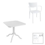 Τραπεζαρία Icon-Fontline σετ 5τεμ PP σε λευκή απόχρωση