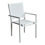 Πολυθρόνα Zacreta αλουμίνιο-textilene σε λευκή απόχρωση 56x61x87.5εκ