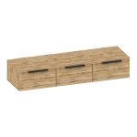 Κονσόλα με 3 συρτάρια Doha σε μαύρη με oak απόχρωση 120x39x22cm