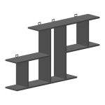 Ραφιέρα τοίχου Vertoura σε ανθρακί απόχρωση 116x18.5x60cm