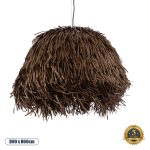 GUADELOUPE Boho Κρεμαστό Φωτιστικό Πλέγμα Μονόφωτο 1 x E27 IP20 Καφέ Ράφια - Μ80 x Π80 x Υ60cm