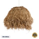 GUADELOUPE Boho Κρεμαστό Φωτιστικό Πλέγμα Μονόφωτο 1 x E27 IP20 Μπεζ Ράφια - Μ80 x Π80 x Υ60cm