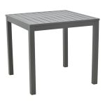 Τραπέζι Kliton αλουμινίου ανθρακί 80x80x74εκ