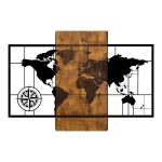 Διακοσμητικό τοίχου Merzo ξύλο πεύκου σε φυσική απόχρωση με μαύρο μέταλλο 58x3x85εκ