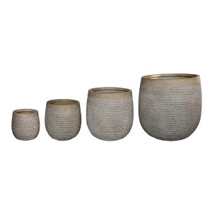 ΣΕΤ 4ΤΜΧ ΓΛΑΣΤΡΕΣ ΣΤΡΟΓΓΥΛΕΣ GARDENER --IVORY CEMENT Φ54x54Υεκ