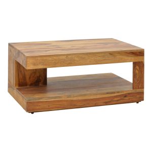 Τραπέζι Volino μασιφ ξύλο sheesham σε καρυδί απόχρωση 90x60x40εκ