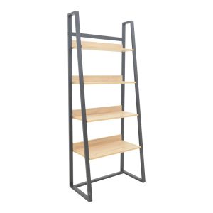 Βιβλιοθήκη Ryder σε oak-μαύρη απόχρωση 75x36x185εκ