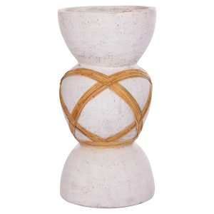 ΔΙΑΚΟΣΜΗΤΙΚΟ ΒΑΖΟ ΔΑΠΕΔΟΥ MAYNARD CEMENT ΛΕΥΚΟ--RATTAN Φ32x62.5Υεκ.