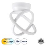 AMELIA Μοντέρνο Φωτιστικό Οροφής LED 20W 2400lm 300° AC 220-240V IP20 Ρυθμιζόμενο Λευκό CCT με On/Off 2700K/4500K/6000K - Lumileds SMD Chip - Λευκό Ματ - Μ24.5 x Π16 x Υ25cm