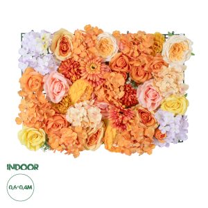 Artificial Garden ROSES STORY Τεχνητό Διακοσμητικό Πάνελ Λουλουδιών - Κάθετος Κήπος σύνθεση Πορτοκαλί & Ροζ Τριαντάφυλλα Μ40 x Π60 x Υ12cm