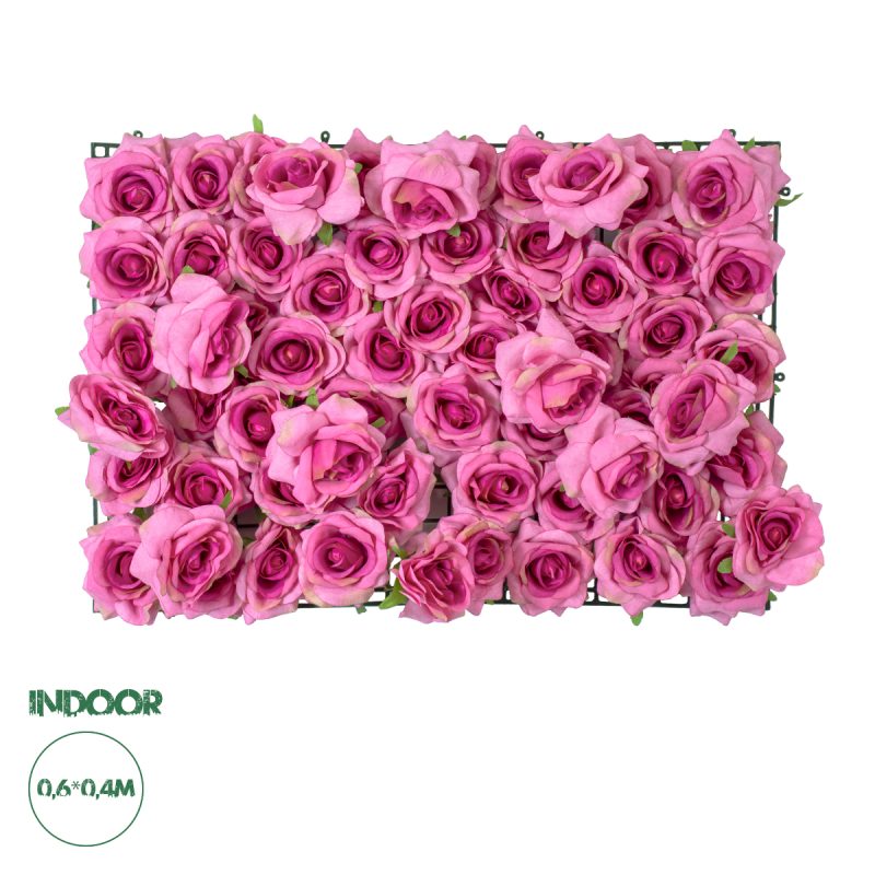 Artificial Garden ROSES STORY Τεχνητό Διακοσμητικό Πάνελ Λουλουδιών - Κάθετος Κήπος σύνθεση Βυσσινί Τριαντάφυλλα Μ40 x Π60 x Υ15cm