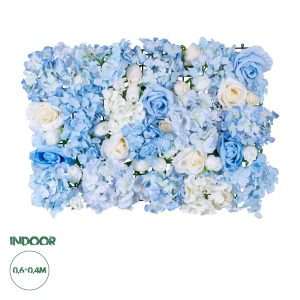 Artificial Garden ROSES STORY Τεχνητό Διακοσμητικό Πάνελ Λουλουδιών - Κάθετος Κήπος σύνθεση Μπλε & Μπεζ Τριαντάφυλλα Μ40 x Π60 x Υ10cm
