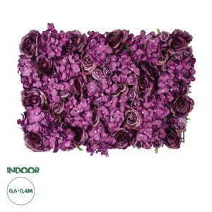 Artificial Garden ROSES STORY Τεχνητό Διακοσμητικό Πάνελ Λουλουδιών - Κάθετος Κήπος σύνθεση Φουξ & Βυσσινί Τριαντάφυλλα Μ40 x Π60 x Υ10cm