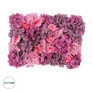 Artificial Garden ROSES STORY PURPLE Τεχνητό Διακοσμητικό Πάνελ Λουλουδιών - Κάθετος Κήπος σύνθεση Αμβροσία Μ60 x Π40 x Υ6cm