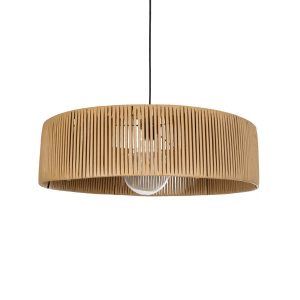KYCLOS Boho Κρεμαστό Φωτιστικό Καπέλο Μονόφωτο 1 x E27 IP20 Μπέζ Rattan - M55 x Π55 x Υ20cm