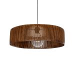 KYCLOS Boho Κρεμαστό Φωτιστικό Καπέλο Μονόφωτο 1 x E27 IP20 Καφέ Rattan - M55 x Π55 x Υ20cm