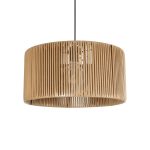 KYCLOS Boho Κρεμαστό Φωτιστικό Καπέλο Μονόφωτο 1 x E27 IP20 Μπεζ Rattan - M40 x Π40 x Υ25.5cm