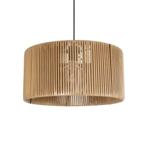 KYCLOS Boho Κρεμαστό Φωτιστικό Καπέλο Μονόφωτο 1 x E27 IP20 Μπεζ Rattan - M40 x Π40 x Υ25.5cm