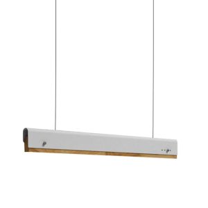 Φωτιστικό οροφής Rafmole Led λευκό μέταλλο-ξύλο 120x7.5εκ
